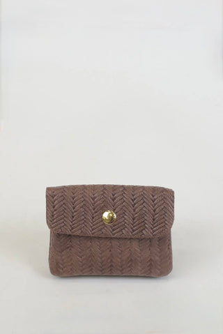 MINNIE WOVEN WALLET BROWN
