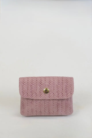 MINNIE WOVEN WALLET ROSE