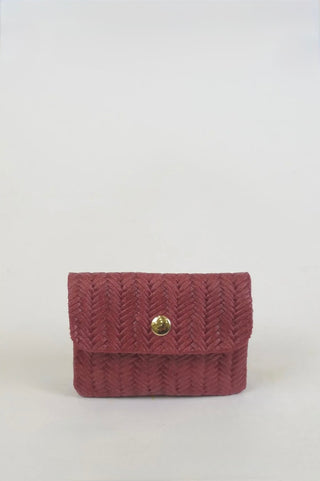 MINNIE WOVEN WALLET WINE