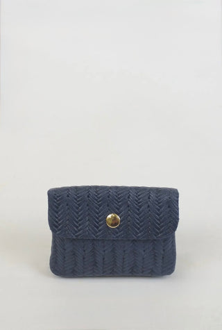 MINNIE WOVEN WALLET NAVY