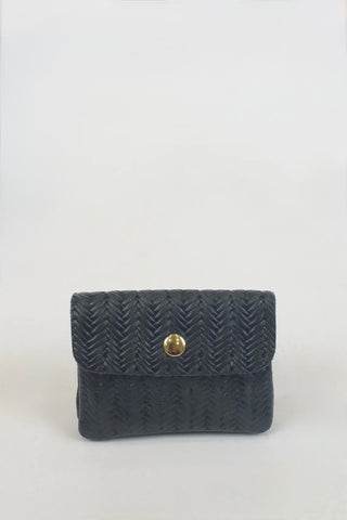 MINNIE WOVEN WALLET BLACK