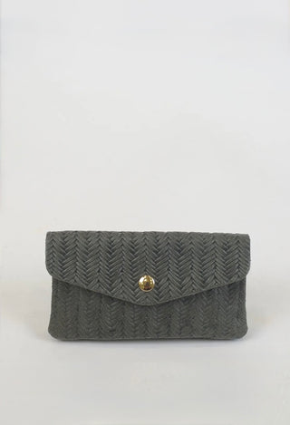 REBA WOVEN WALLET LODEN GREEN