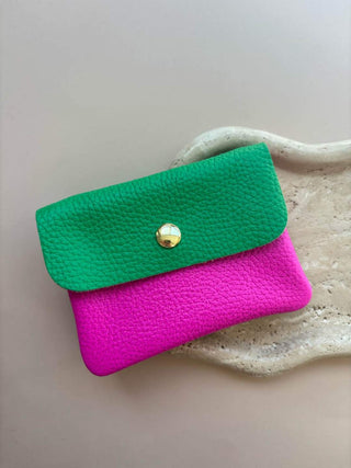 MINNIE DUO WALLET GREEN/ HOT PINK