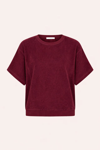 NUKI SLUB TOP BURGUNDY CRUSH