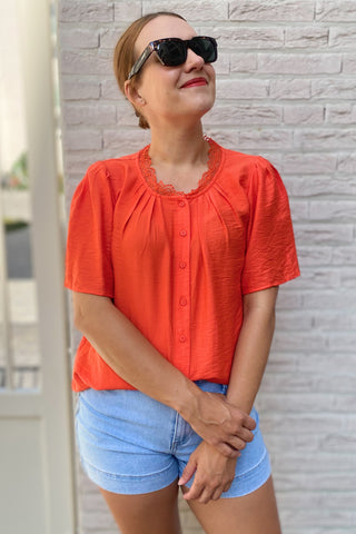 CLARICE BLOUSE CORAL