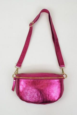 ANNIE GLITTER CROSSBODY BAG FUCHSIA