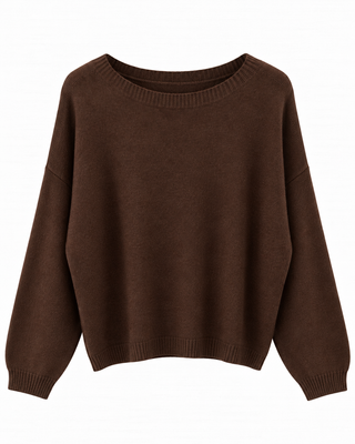 CELIE PULL CHOCOLAT NOIR