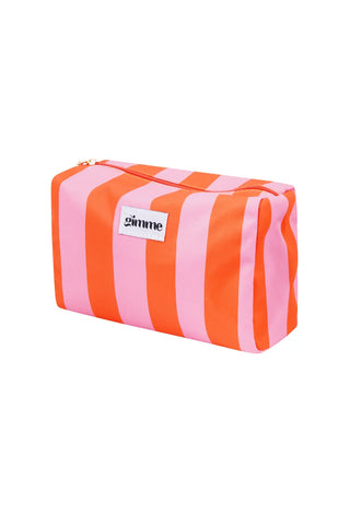 MAKE-UP BAG M PINK/ORANGE STRIPED