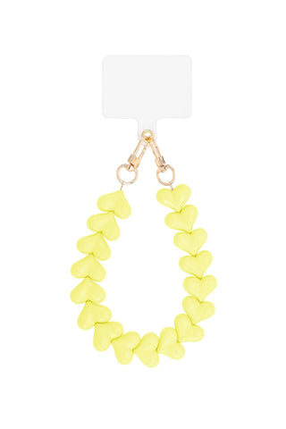 PHONE CORD YELLOW HEART