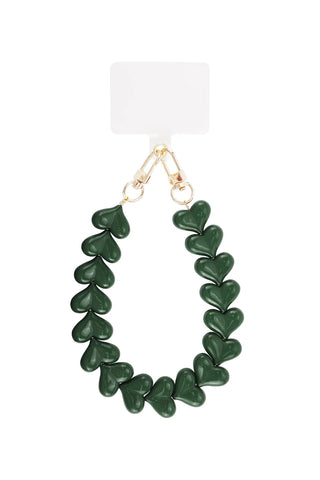 PHONE CORD ARMY GREEN HEART