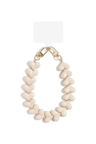 PHONE CORD CREAM HEART