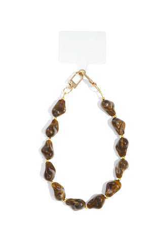 PHONE CORD SHORT BROWN STONE
