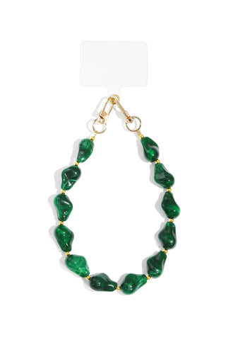 PHONE CORD SHORT EMERALD STONE