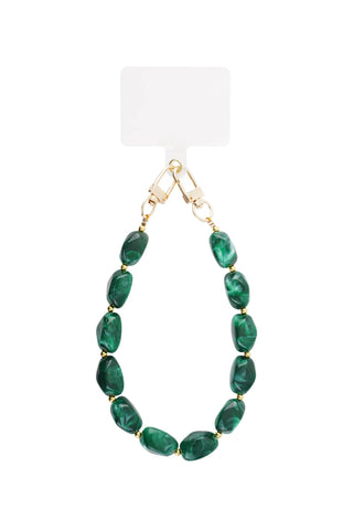 PHONE CORD SHORT EMERALD STONE