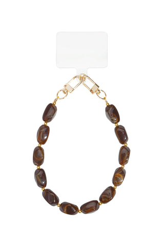PHONE CORD SHORT BROWN STONE