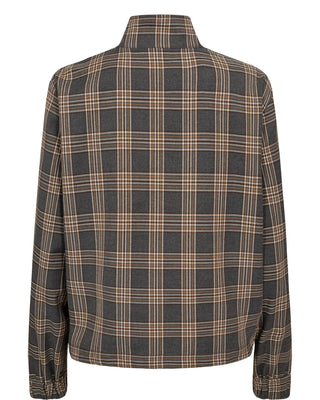 KAMALA ZIP SHIRT DARK GREY MELANGE