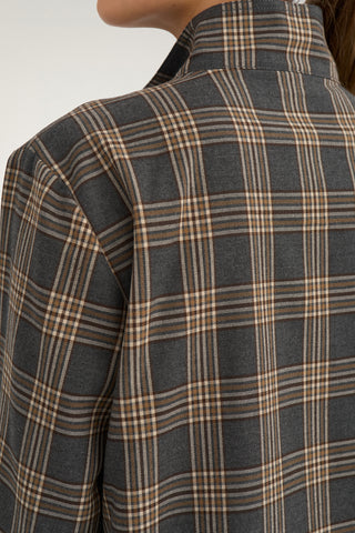 KAMALA ZIP SHIRT DARK GREY MELANGE